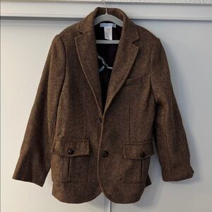 Janie and Jack Brown Herringbone Kids Blazer size 6